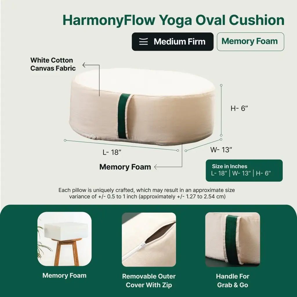 HarmonyFlow Yoga Oval Cushion - Yoga - The White Willow