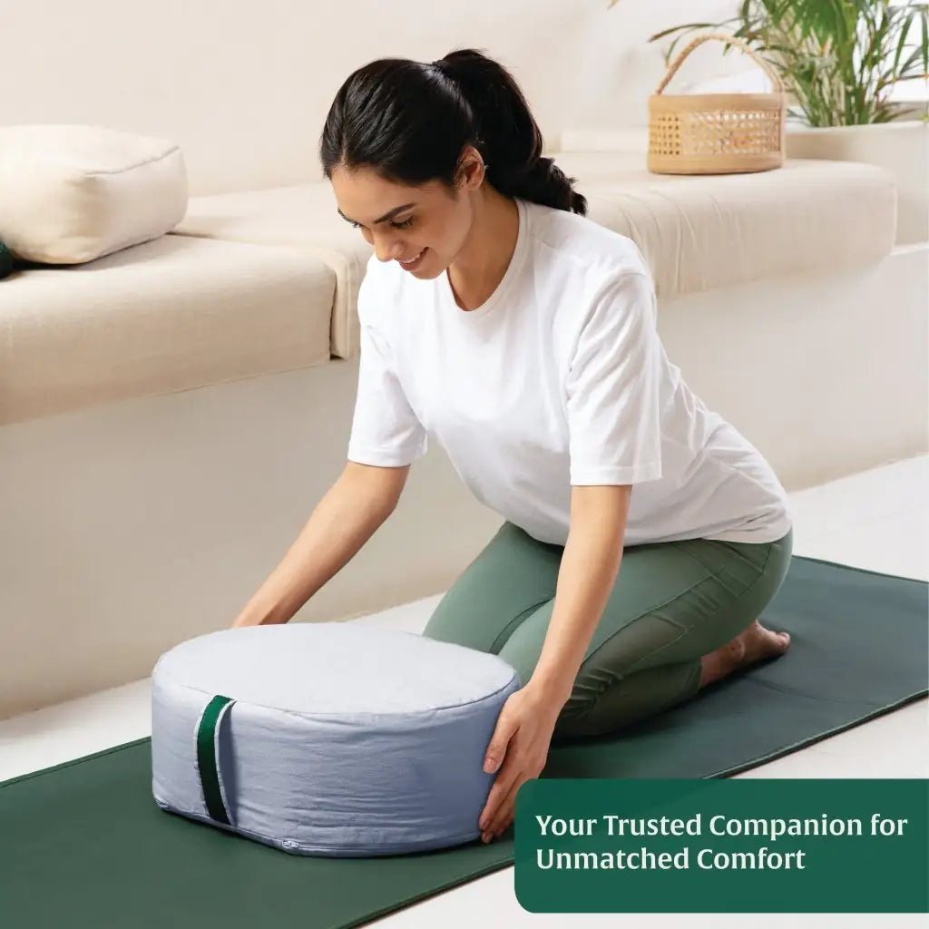 HarmonyFlow Yoga Oval Cushion - Yoga - The White Willow