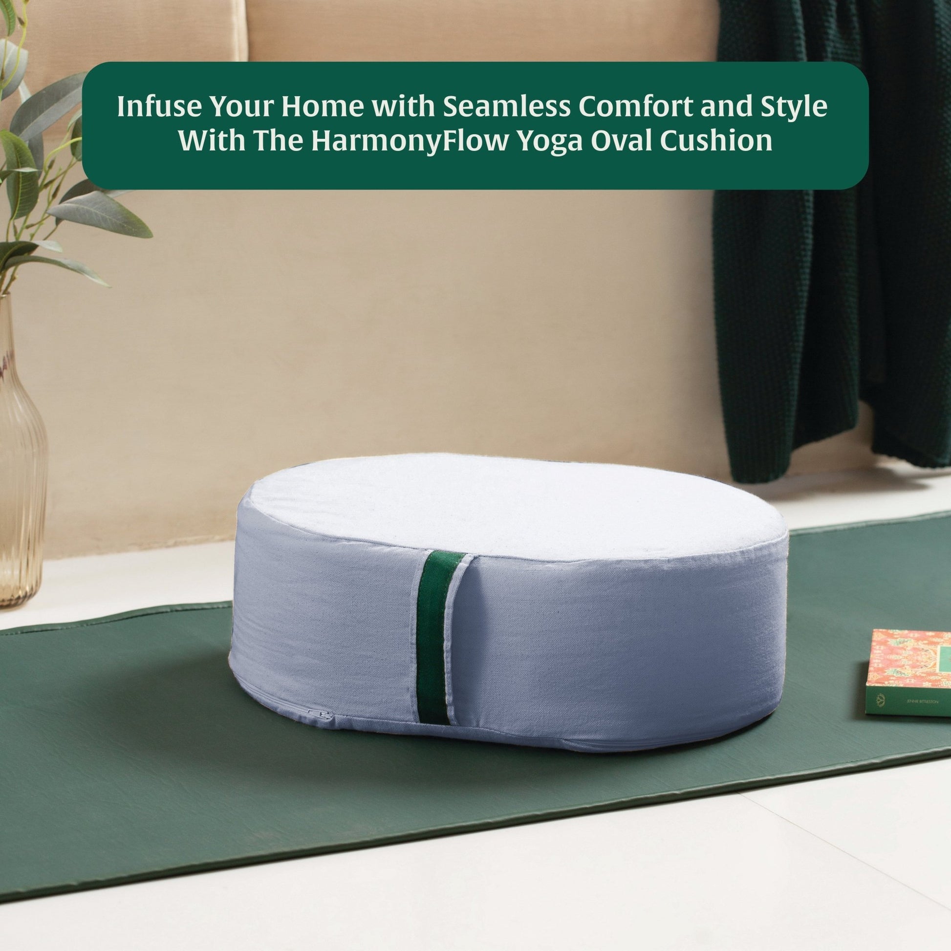 HarmonyFlow Yoga Oval Cushion - Regular Pillow - The White Willow