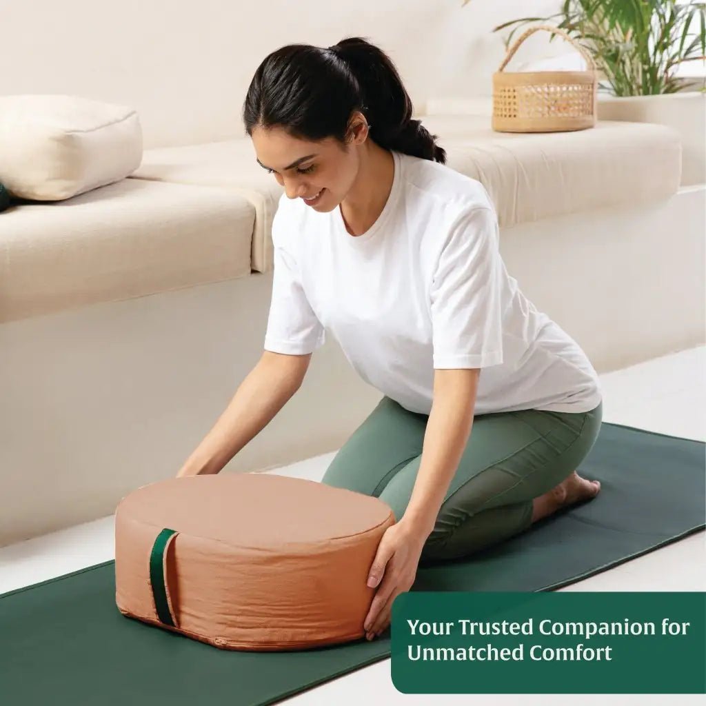 HarmonyFlow Yoga Oval Cushion - Yoga - The White Willow