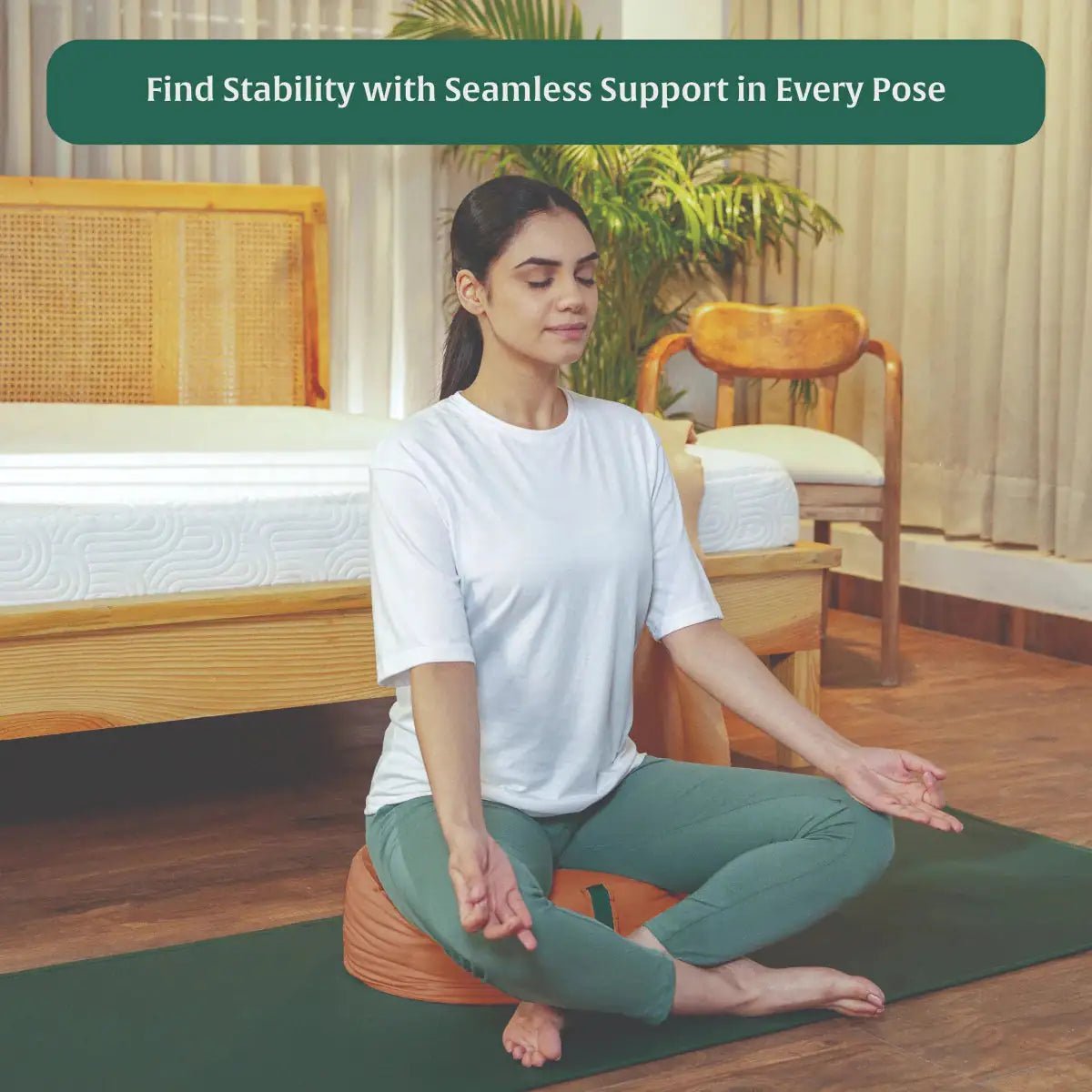 HarmonyFlow Yoga Oval Cushion - Yoga - The White Willow