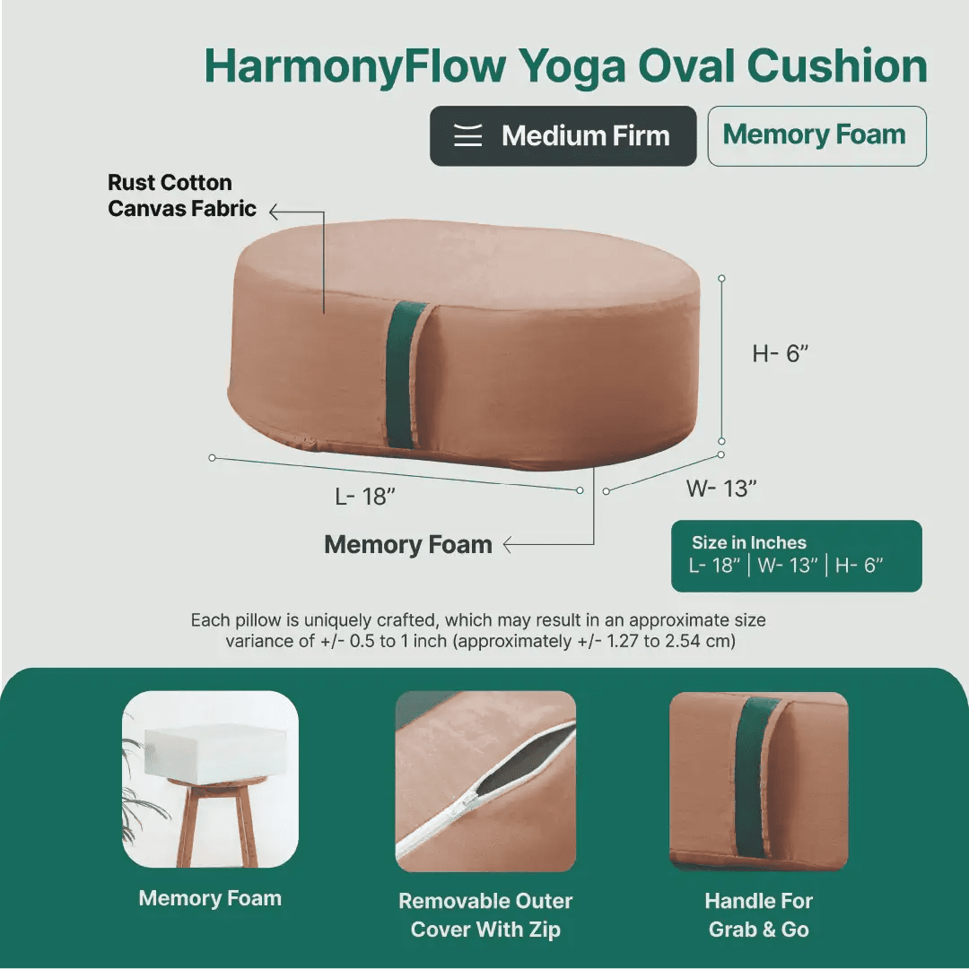 HarmonyFlow Yoga Oval Cushion - Yoga - The White Willow