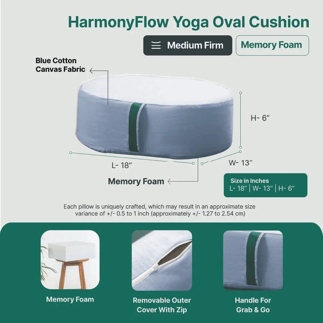 HarmonyFlow Yoga Oval Cushion - Yoga - The White Willow