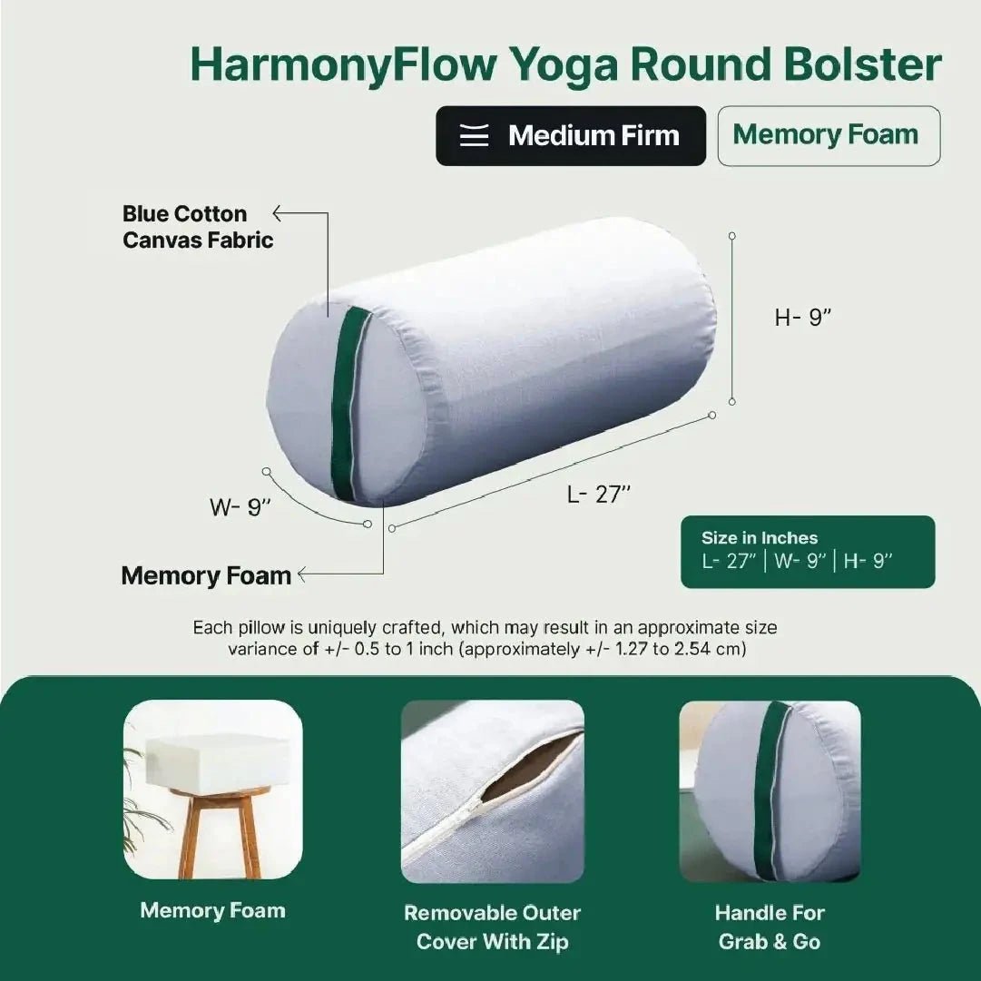 HarmonyFlow Yoga Round Bolster - Yoga - The White Willow