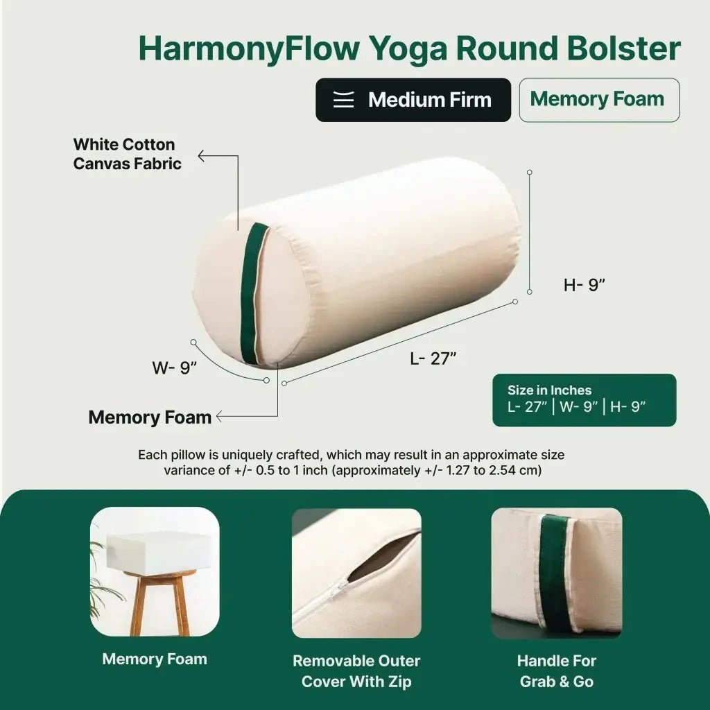 HarmonyFlow Yoga Round Bolster - Yoga - The White Willow