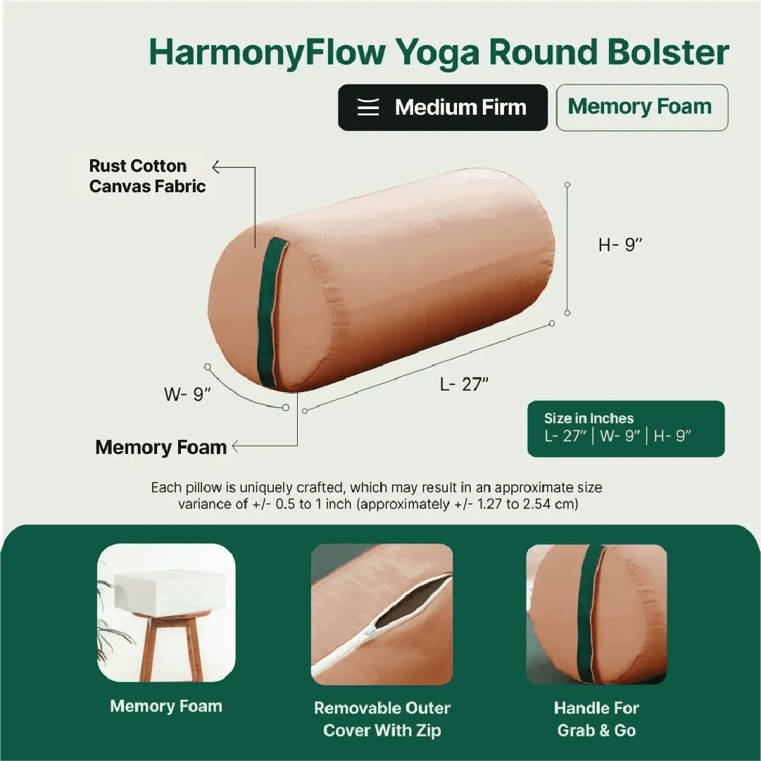 HarmonyFlow Yoga Round Bolster - Yoga - The White Willow