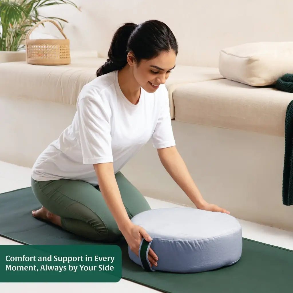 HarmonyFlow Yoga Round Seat Cushion - Yoga - The White Willow