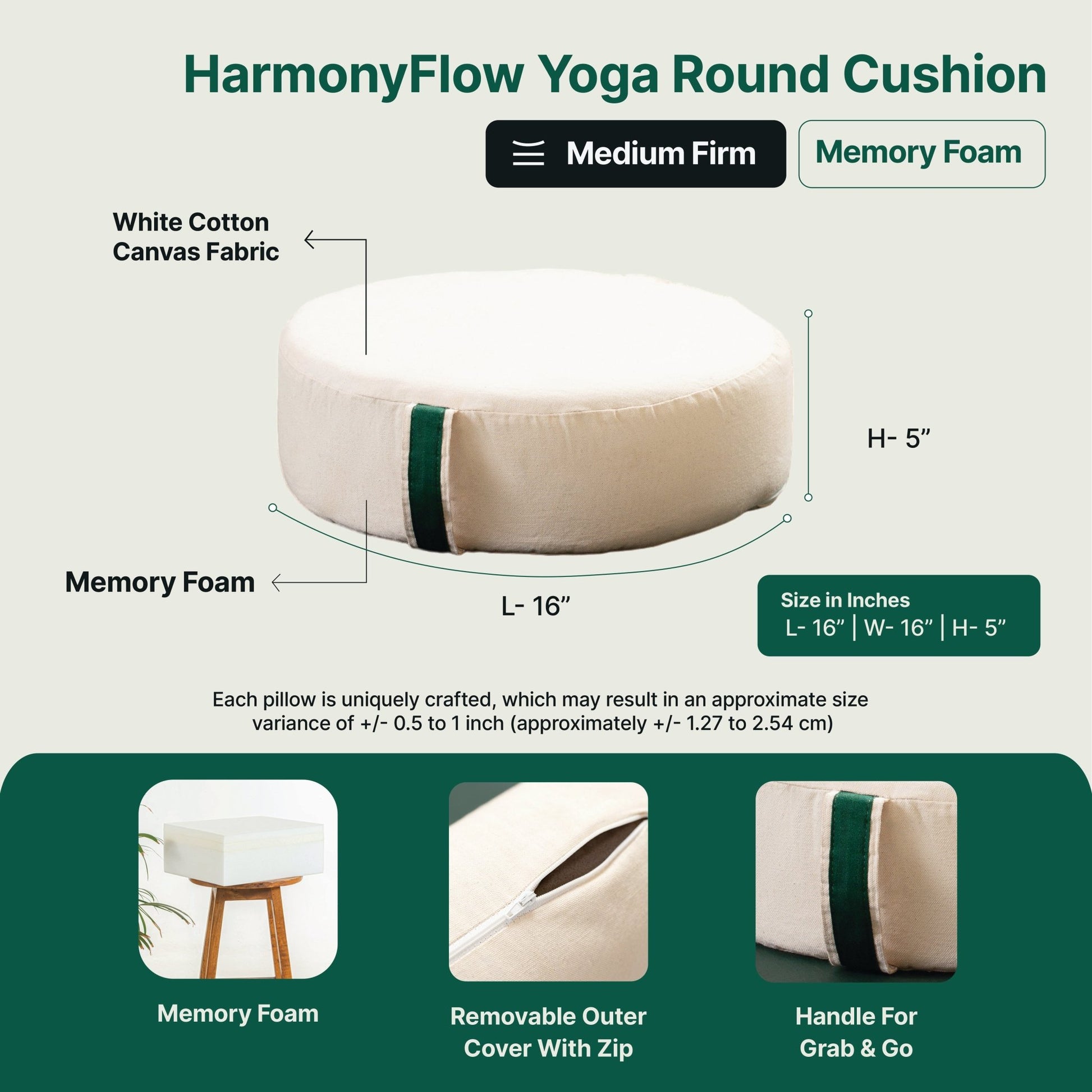 HarmonyFlow Yoga Round Seat Cushion - Regular Pillow - The White Willow