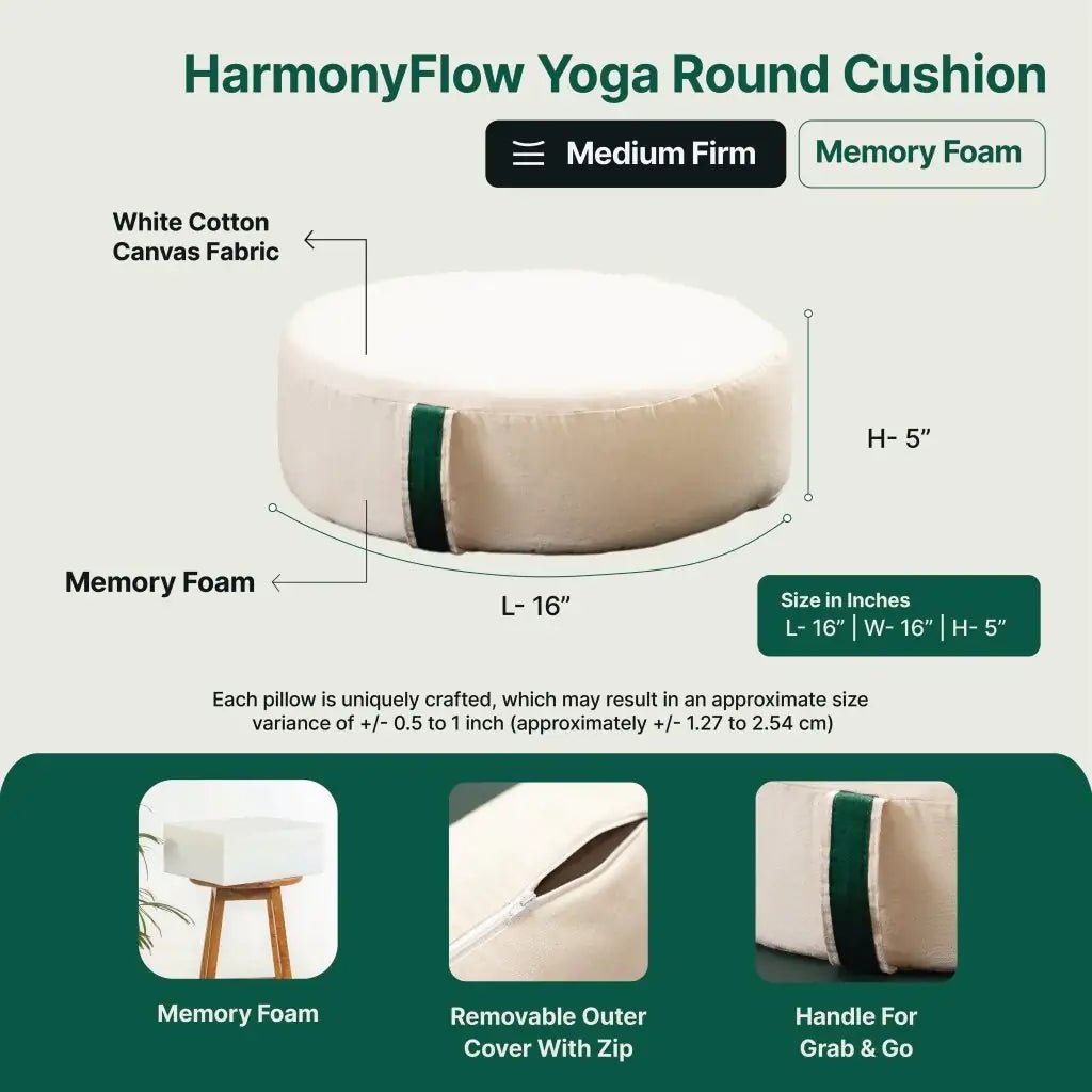HarmonyFlow Yoga Round Seat Cushion - Yoga - The White Willow