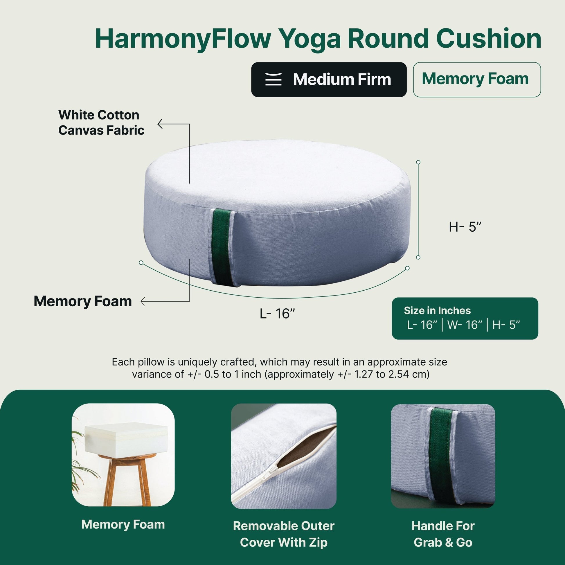 HarmonyFlow Yoga Round Seat Cushion - Regular Pillow - The White Willow