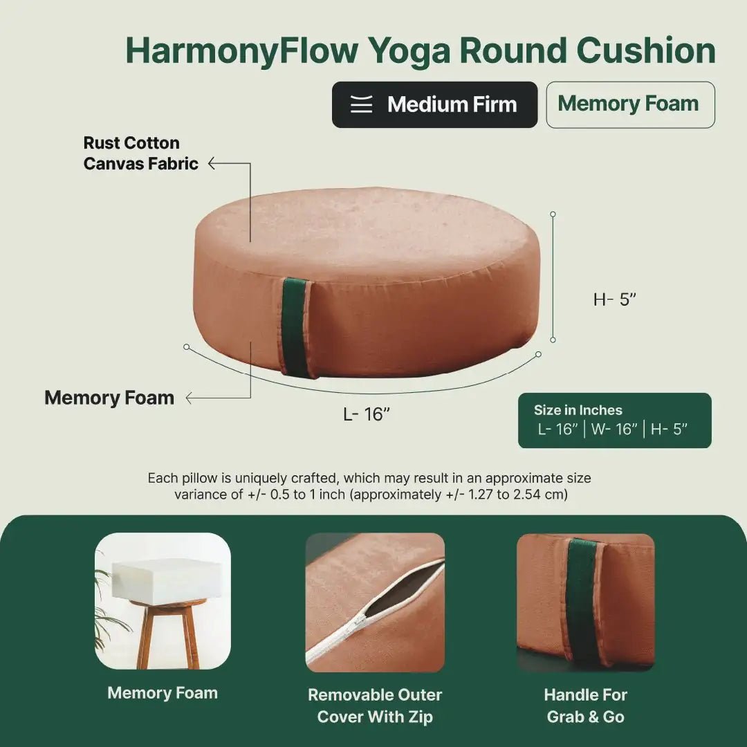 HarmonyFlow Yoga Round Seat Cushion - Yoga - The White Willow