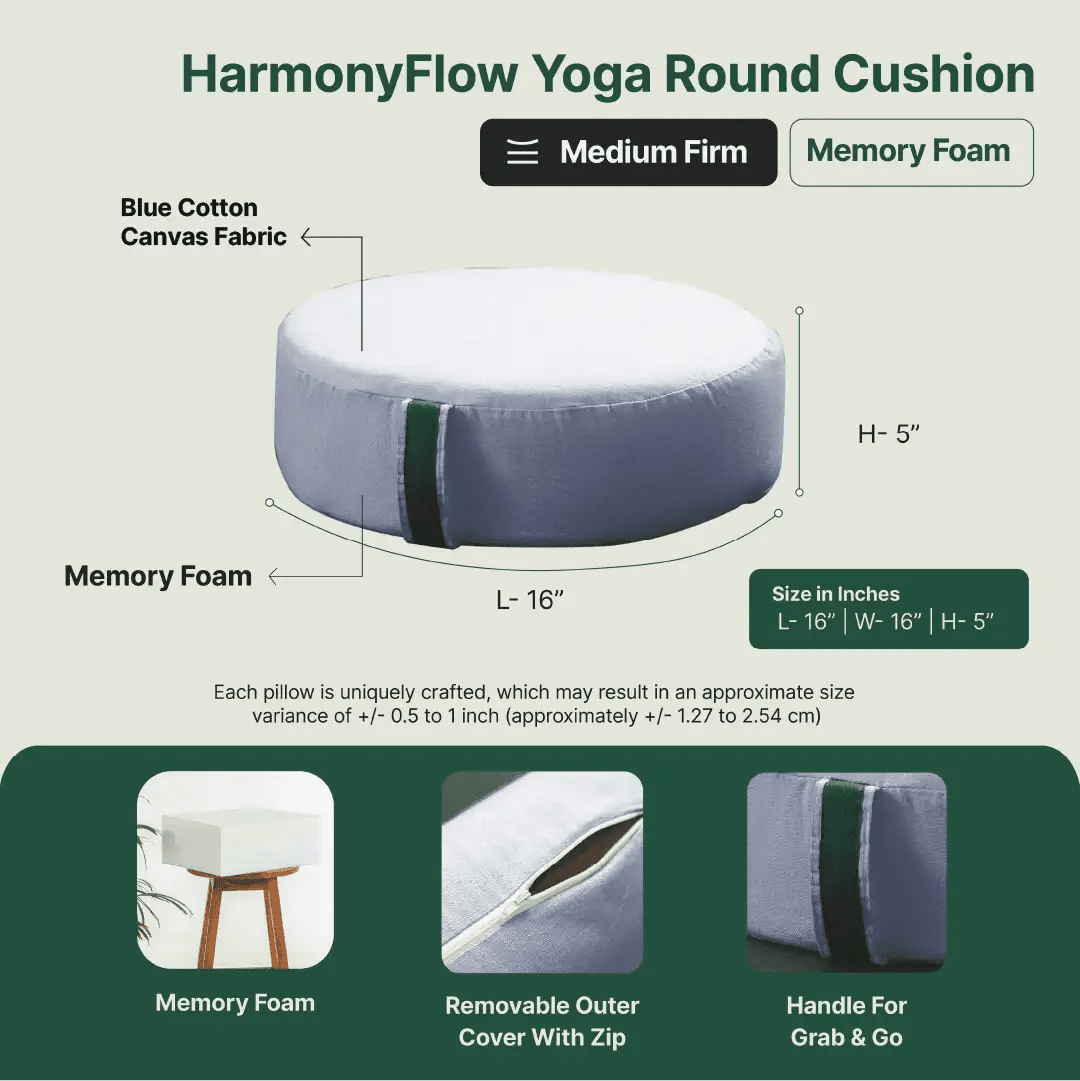 HarmonyFlow Yoga Round Seat Cushion - Yoga - The White Willow