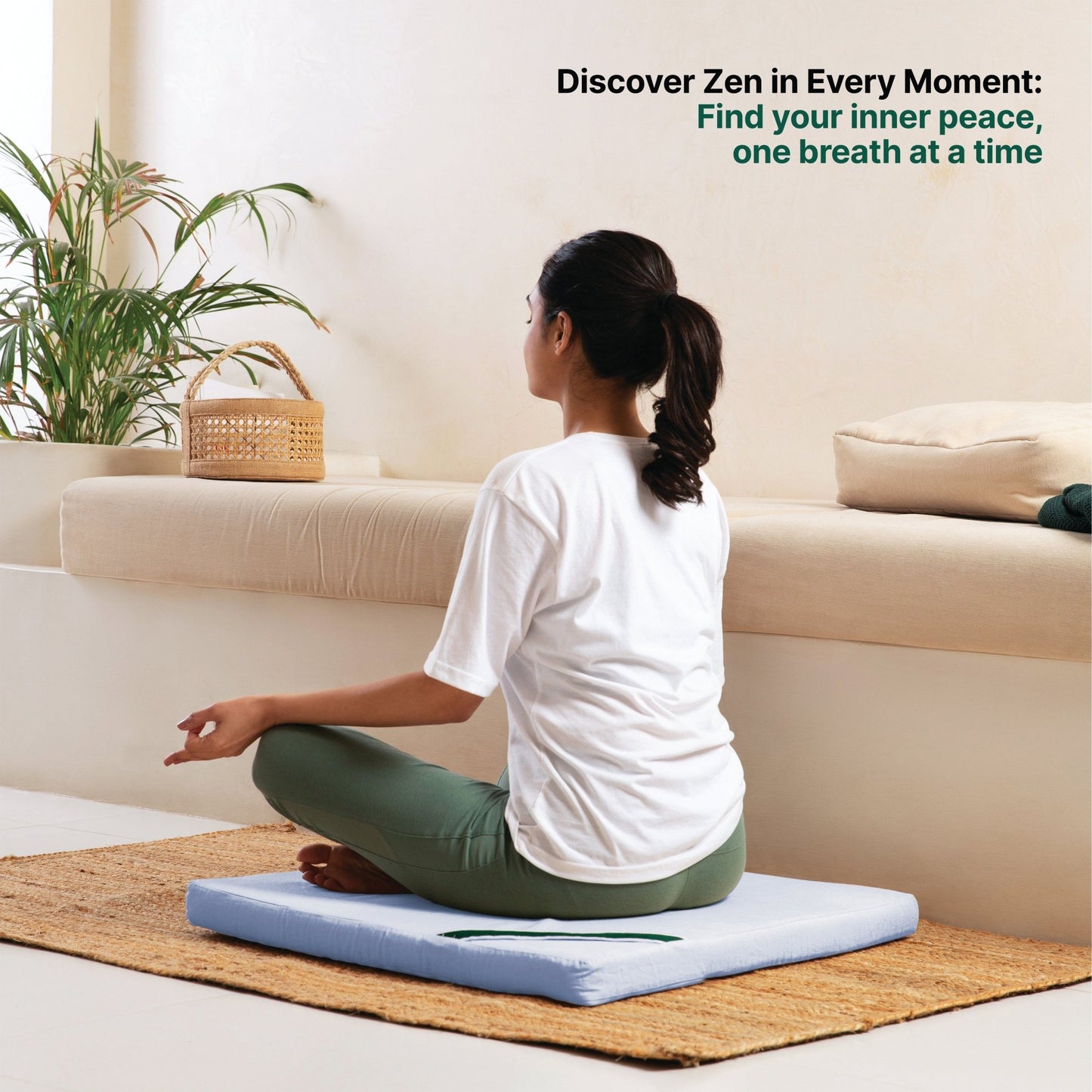 HarmonyFlow Yoga Zen Square Seat Cushion - Regular Pillow - The White Willow