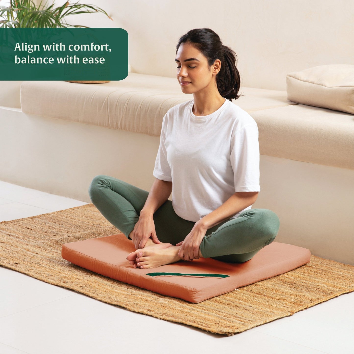 HarmonyFlow Yoga Zen Square Seat Cushion - Regular Pillow - The White Willow