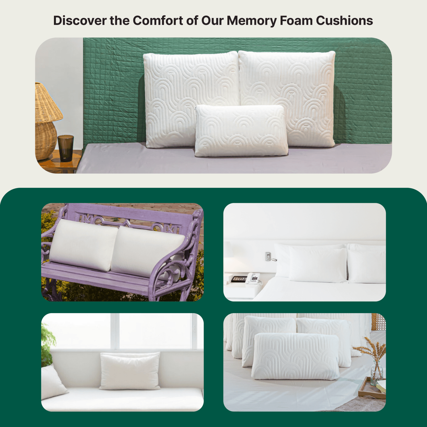 Haze - Memory Foam Rectangle Shaped Bed & Sofa Cushion - Medium Firm - Bed & Sofa Cushion - The White Willow