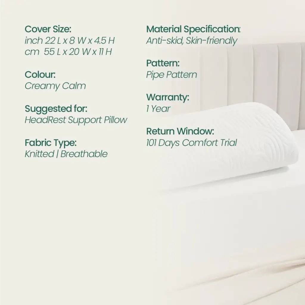 HeadRest Support Pillow Cover for Longer Durability & Premium Protection | Standard size - Head Support - The White Willow