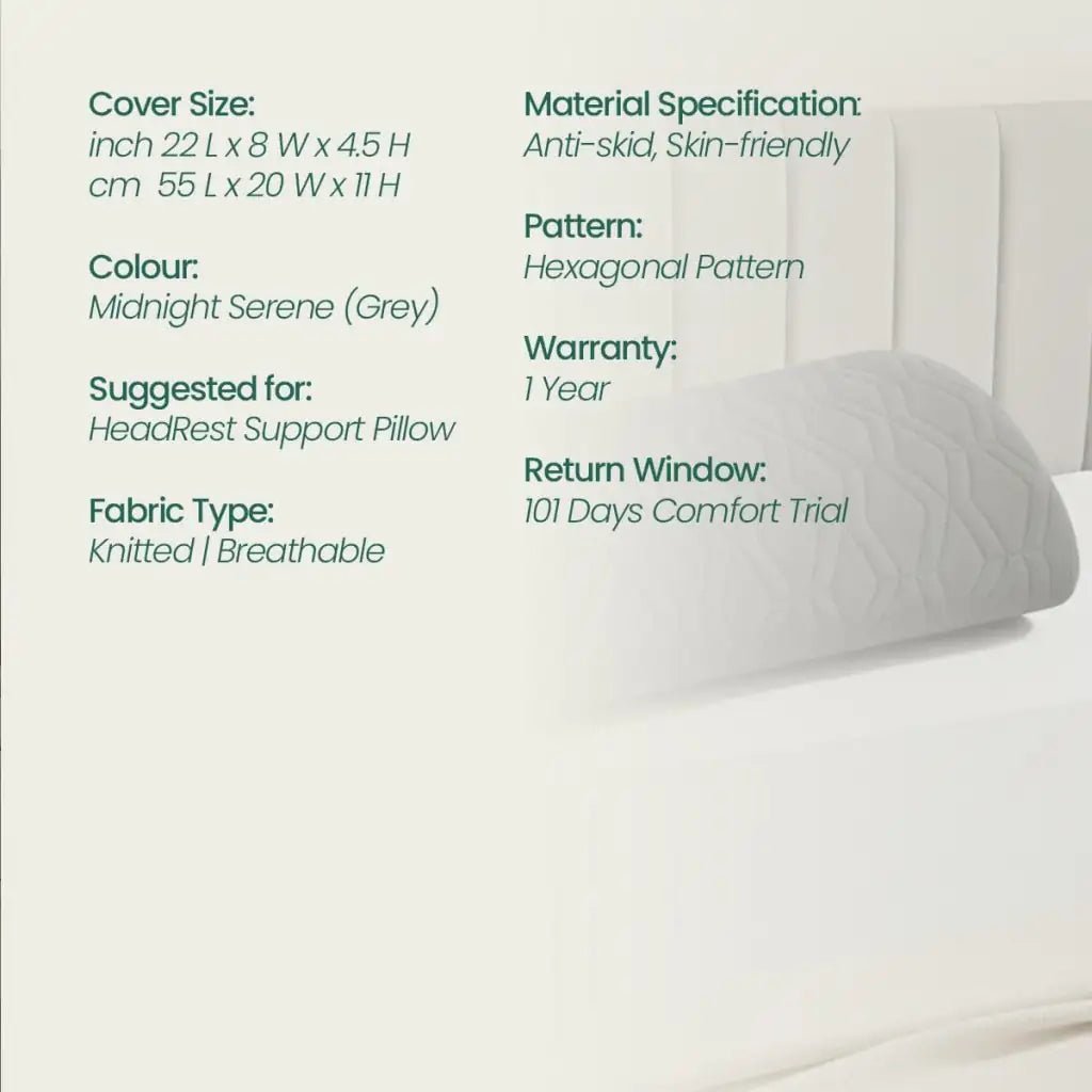 HeadRest Support Pillow Cover for Longer Durability & Premium Protection | Standard size - Head Support - The White Willow