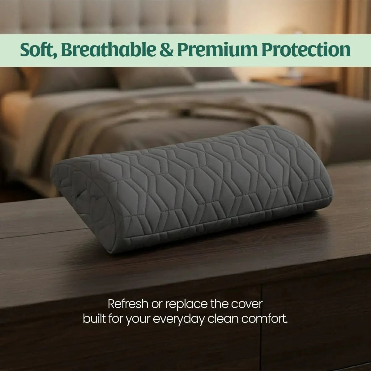 HeadRest Support Pillow Cover for Longer Durability & Premium Protection | Standard size Head Support The White Willow 