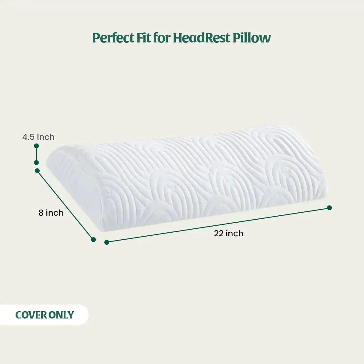 HeadRest Support Pillow Cover for Longer Durability & Premium Protection | Standard size Head Support The White Willow 