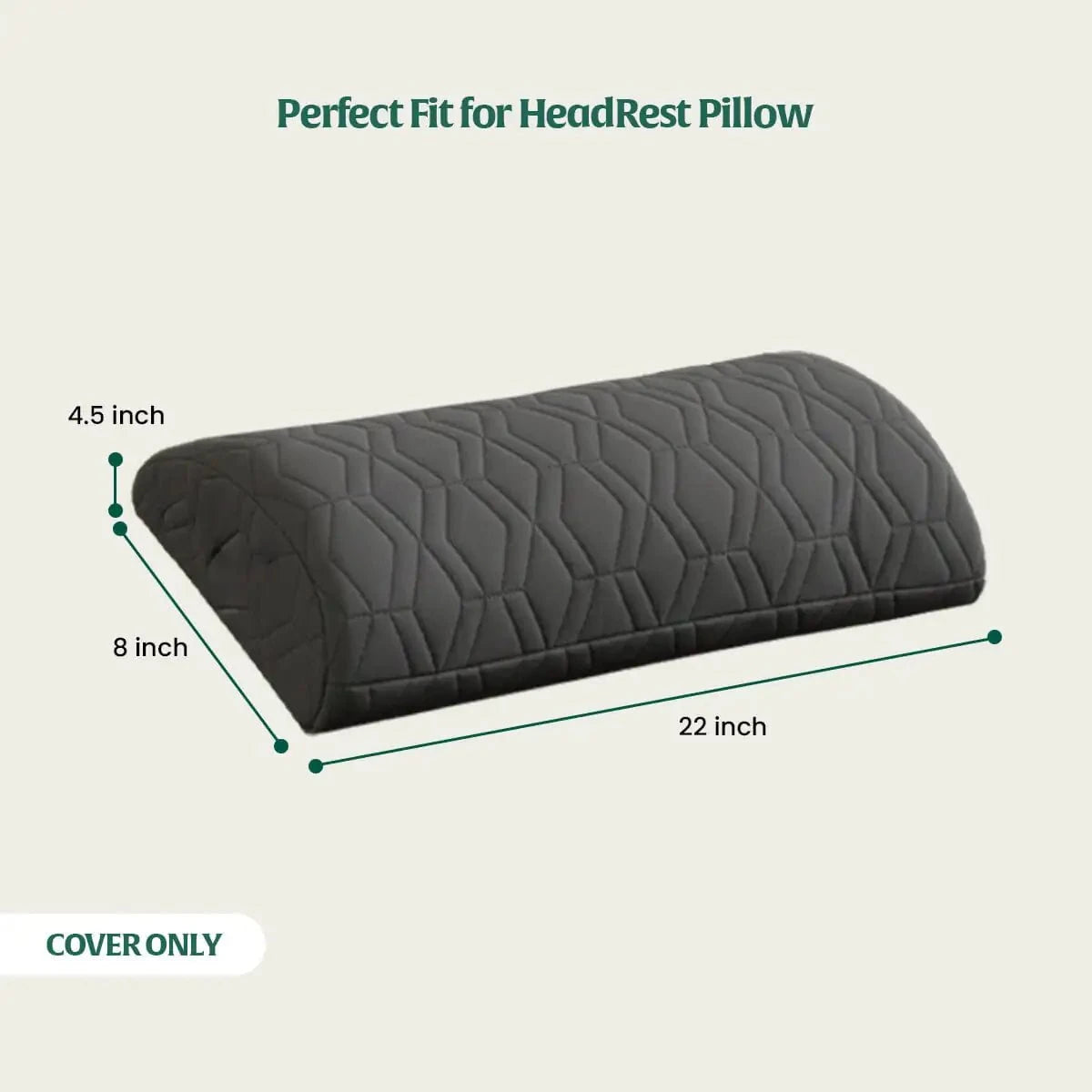 HeadRest Support Pillow Cover for Longer Durability & Premium Protection | Standard size Head Support The White Willow 