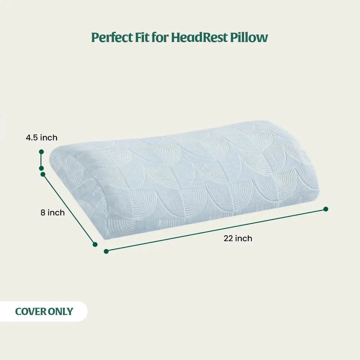 HeadRest Support Pillow Cover for Longer Durability & Premium Protection | Standard size Head Support The White Willow 