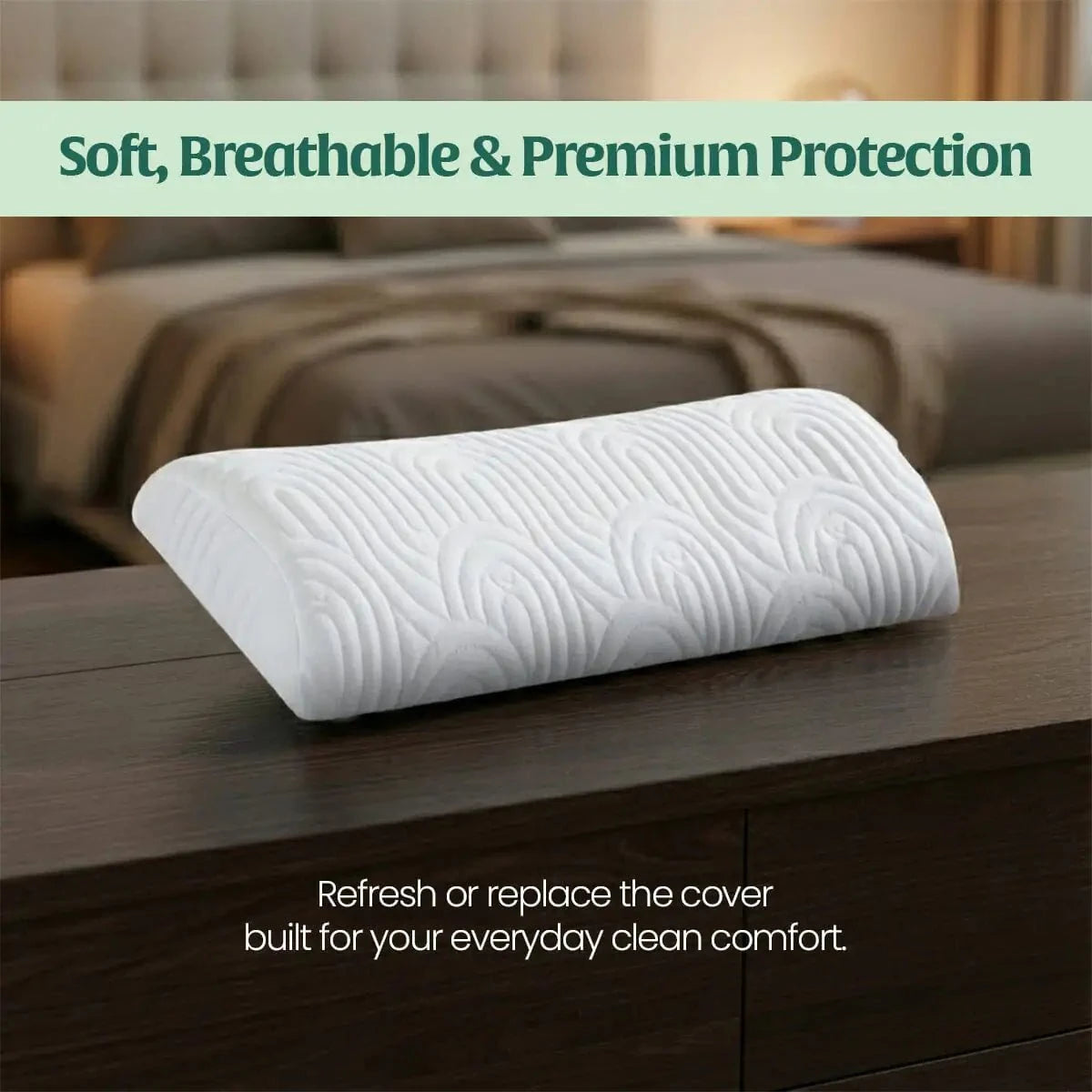 HeadRest Support Pillow Cover for Longer Durability & Premium Protection | Standard size Head Support The White Willow 