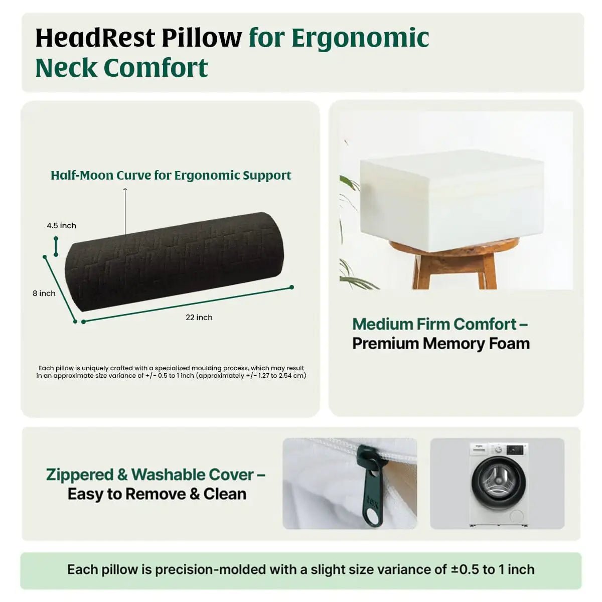 HeadRest Support Pillow for Elevated Sleep & Lounging Comfort - Head Support - The White Willow