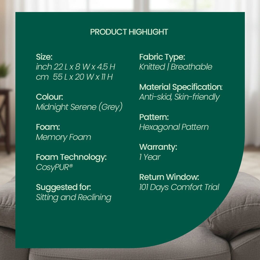 HeadRest Support Pillow for Elevated Sleep & Lounging Comfort Head Support The White Willow 