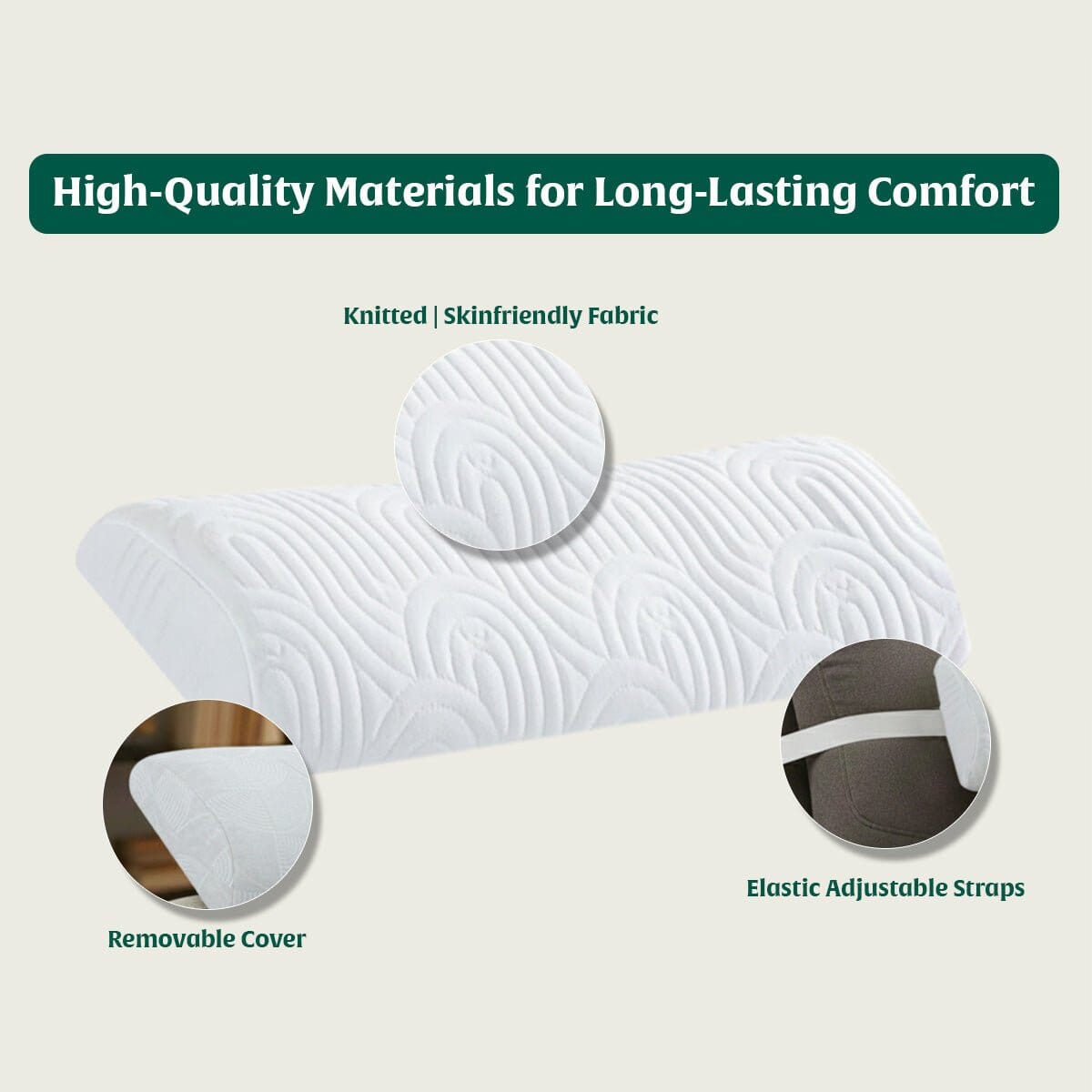 HeadRest Support Pillow for Elevated Sleep & Lounging Comfort Head Support The White Willow 