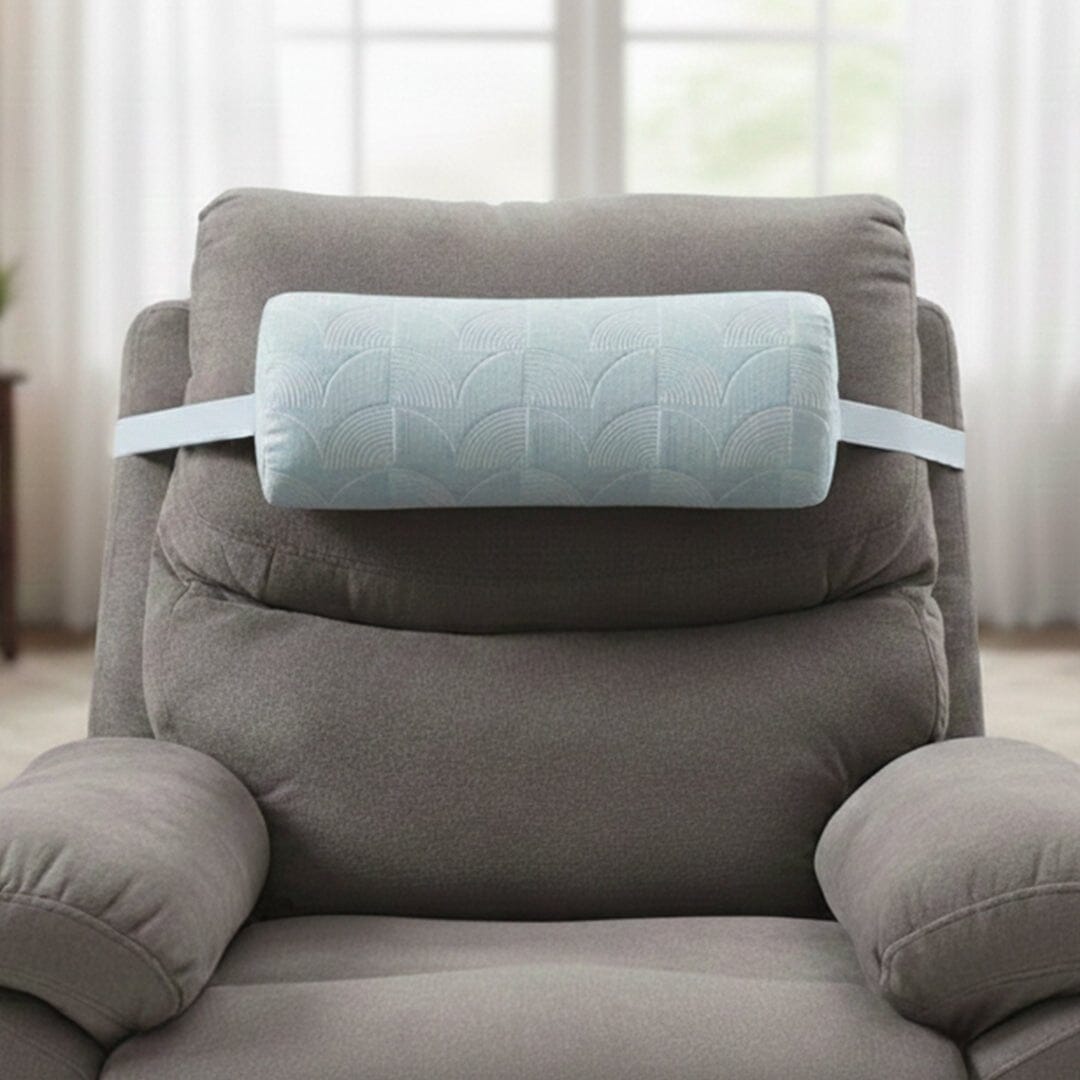 HeadRest Support Pillow for Elevated Sleep & Lounging Comfort Head Support The White Willow Misty Blue Hush Standard 