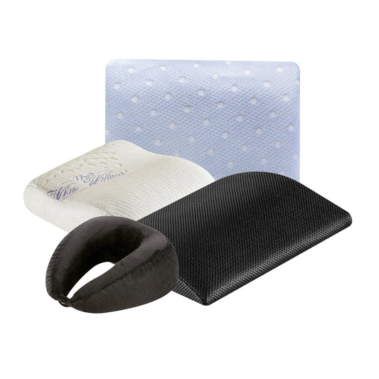 Jet setter - Travel Combo - Memory foam Travel Neck Support Pillow & Camping pillow - Medium Firm Combo-Travel-Pillow The White Willow 