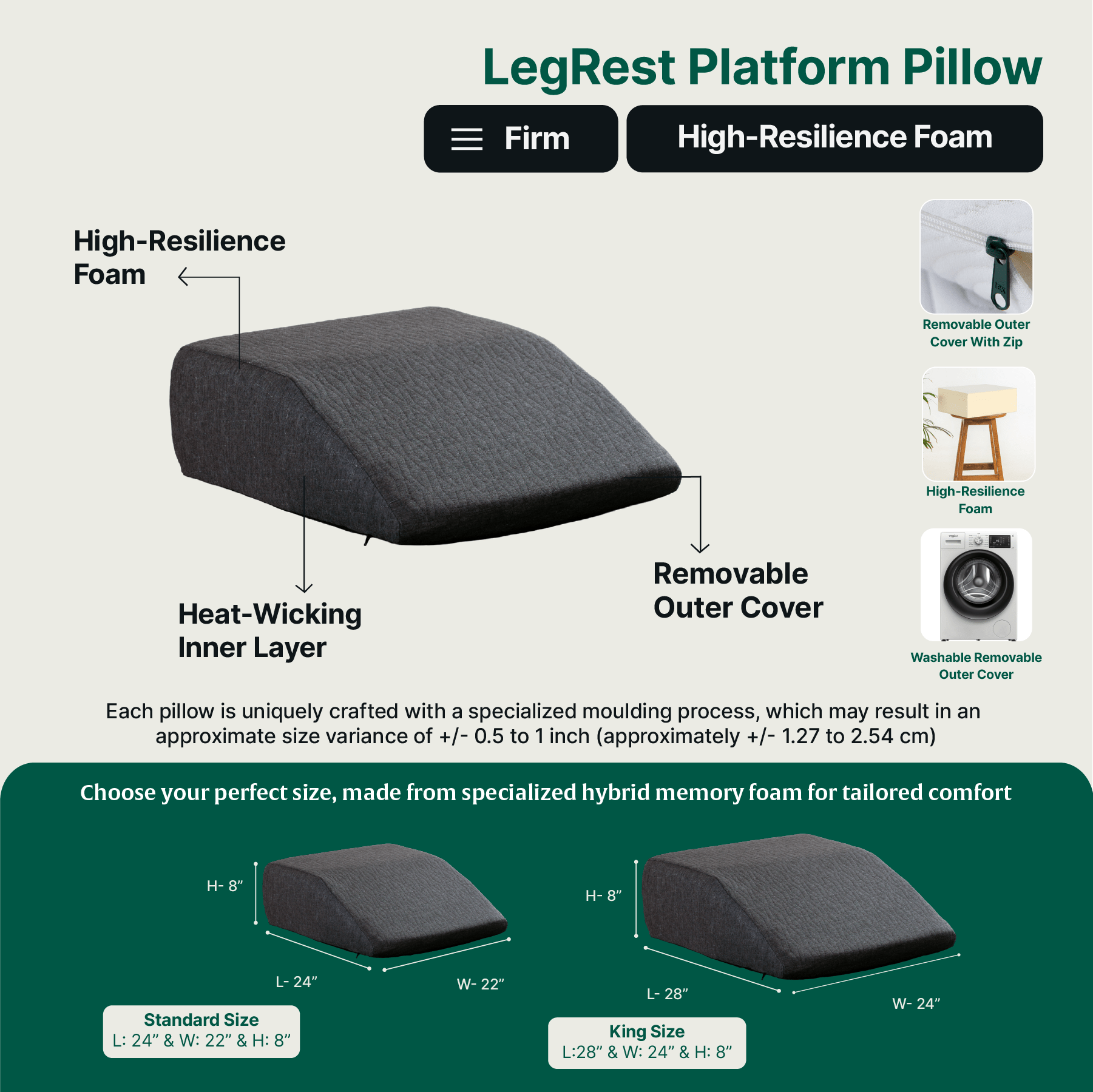 LegRest Platform Pillow - Bed Wedge - The White Willow