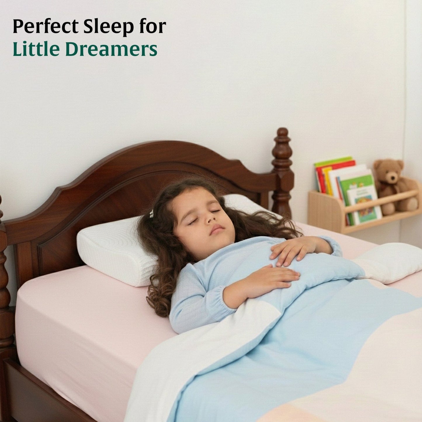 Little Dreamers - DreamyCurve Kids Memory Foam Pillow (3 - 8 Years) - Baby - 8 - 15 Years - Pillow - The White Willow
