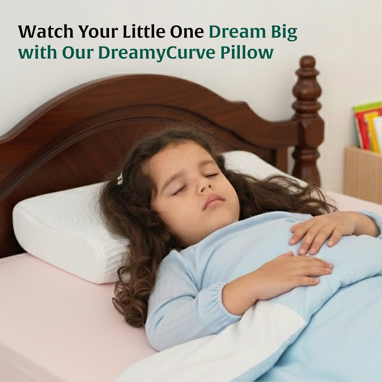 Little Dreamers - DreamyCurve Kids Memory Foam Pillow (3 - 8 Years) - Baby - 8 - 15 Years - Pillow - The White Willow