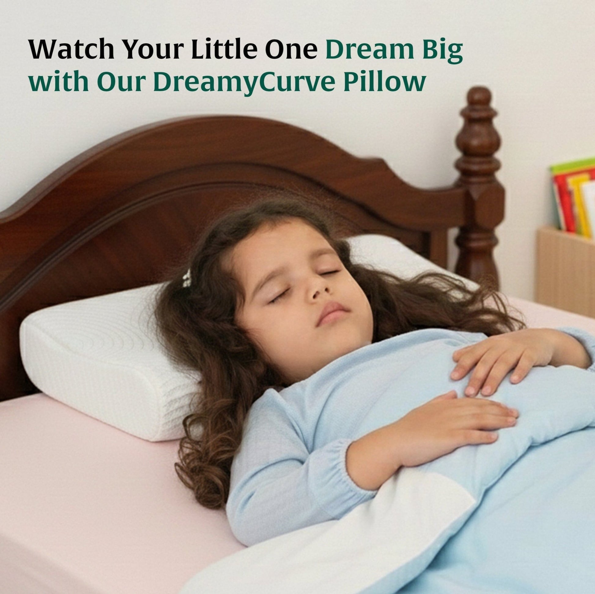 Little Dreamers - DreamyCurve Kids Memory Foam Pillow (3 - 8 Years) - Baby - 8 - 15 Years - Pillow - The White Willow