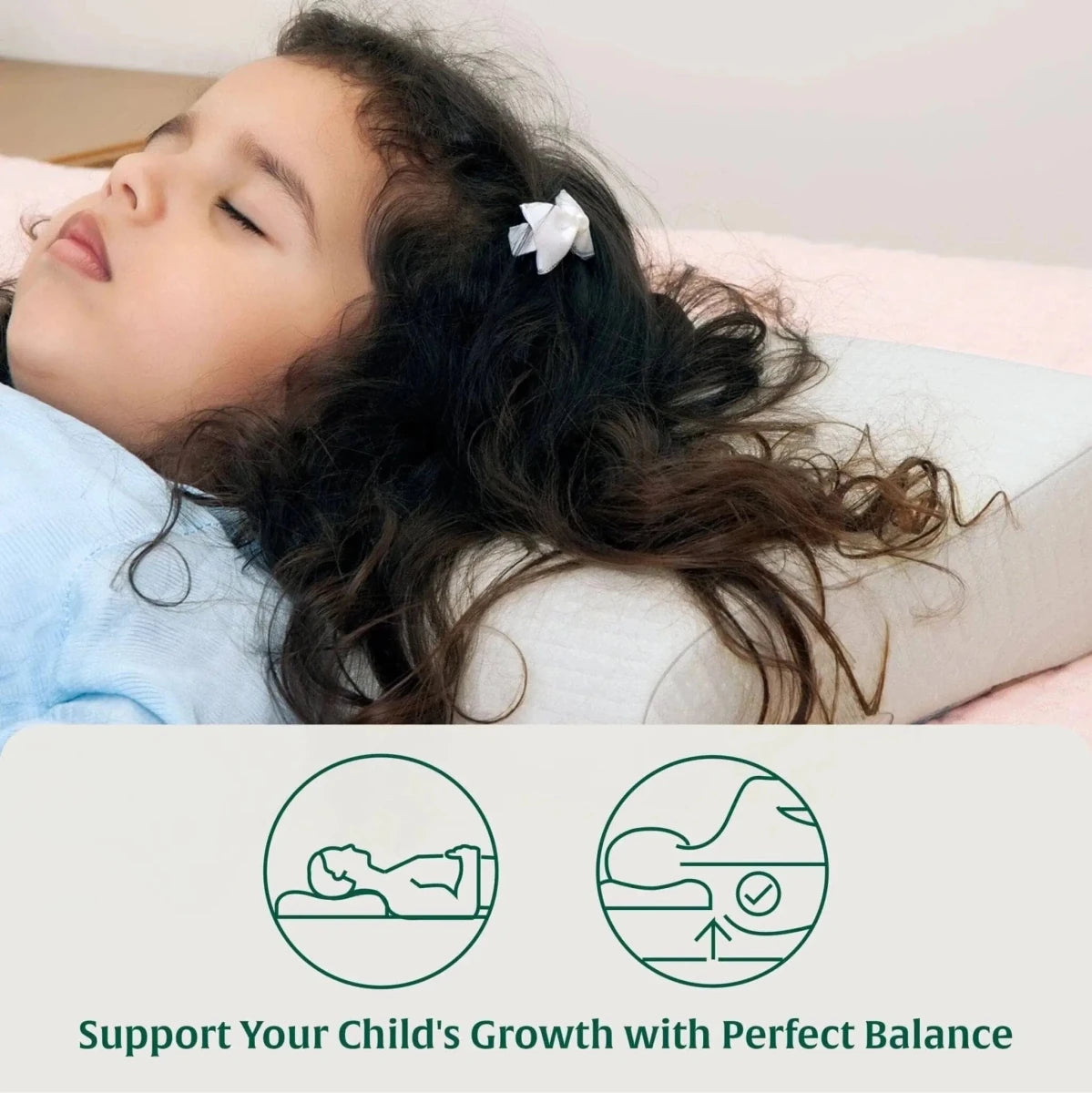Little Dreamers - DreamyCurve Kids Memory Foam Pillow (3 - 8 Years) - Baby - 8 - 15 Years - Pillow - The White Willow