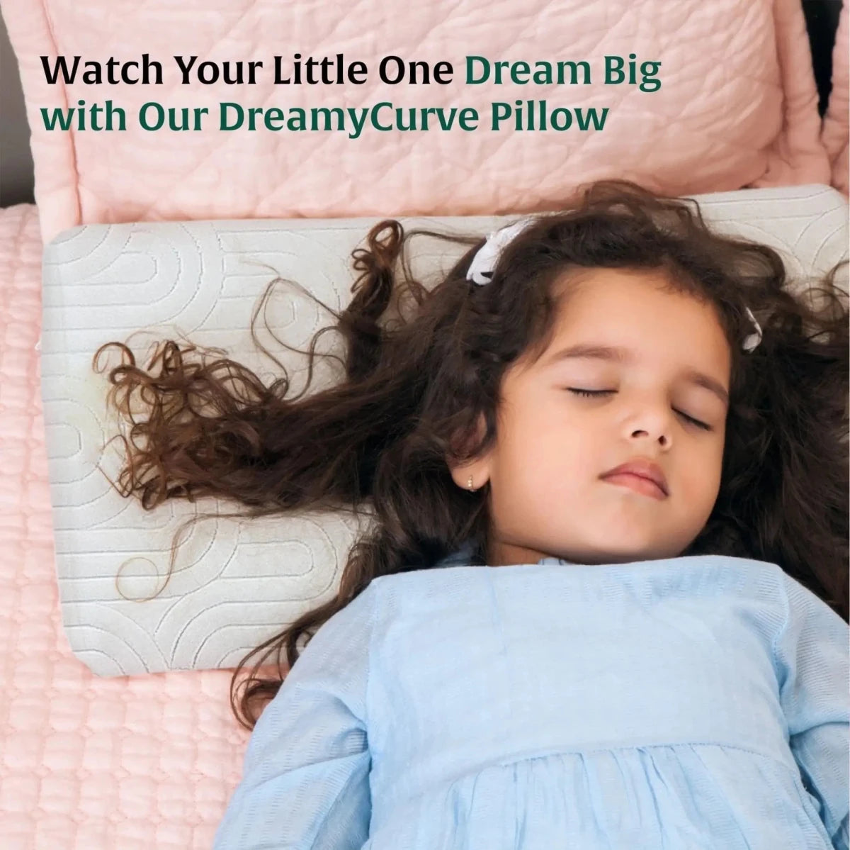 Little Dreamers - DreamyCurve Kids Memory Foam Pillow (3 - 8 Years) - Baby - 8 - 15 Years - Pillow - The White Willow