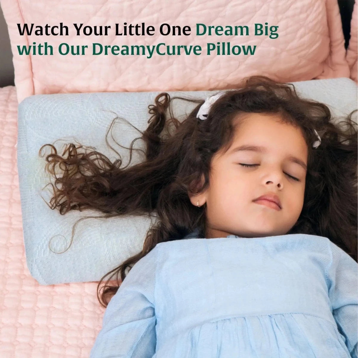 Little Dreamers - DreamyCurve Kids Memory Foam Pillow (3 - 8 Years) - Baby - 8 - 15 Years - Pillow - The White Willow