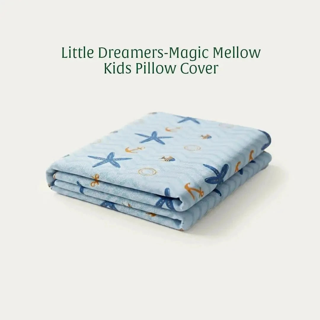 Little Dreamers Magic Mellow Kids Bed Pillow Cover Only Pillow Cover The White Willow Blue 