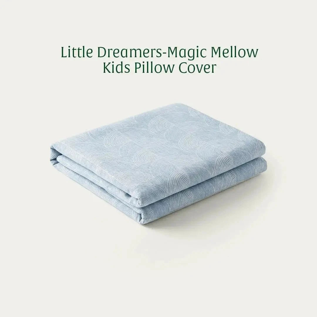 Little Dreamers Magic Mellow Kids Bed Pillow Cover Only Pillow Cover The White Willow Misty Blue Hush 