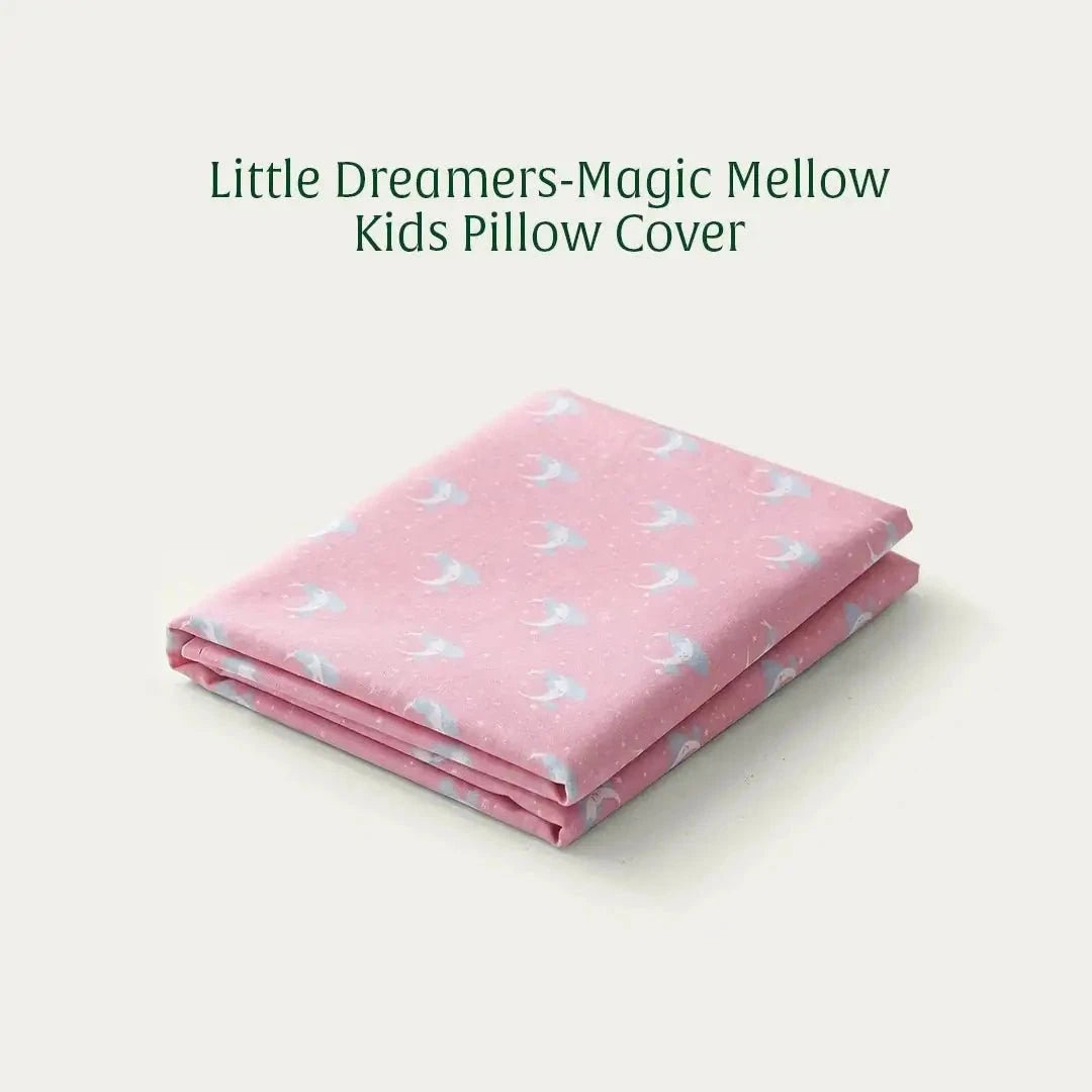 Little Dreamers Magic Mellow Kids Bed Pillow Cover Only Pillow Cover The White Willow Pink 