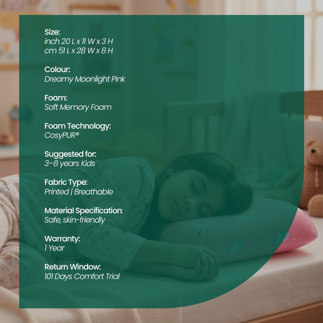 Little Dreamers - Magic Mellow Kids Memory Foam Pillow (3 - 8 Years) - Baby - 3 - 8 Years - Pillow - The White Willow