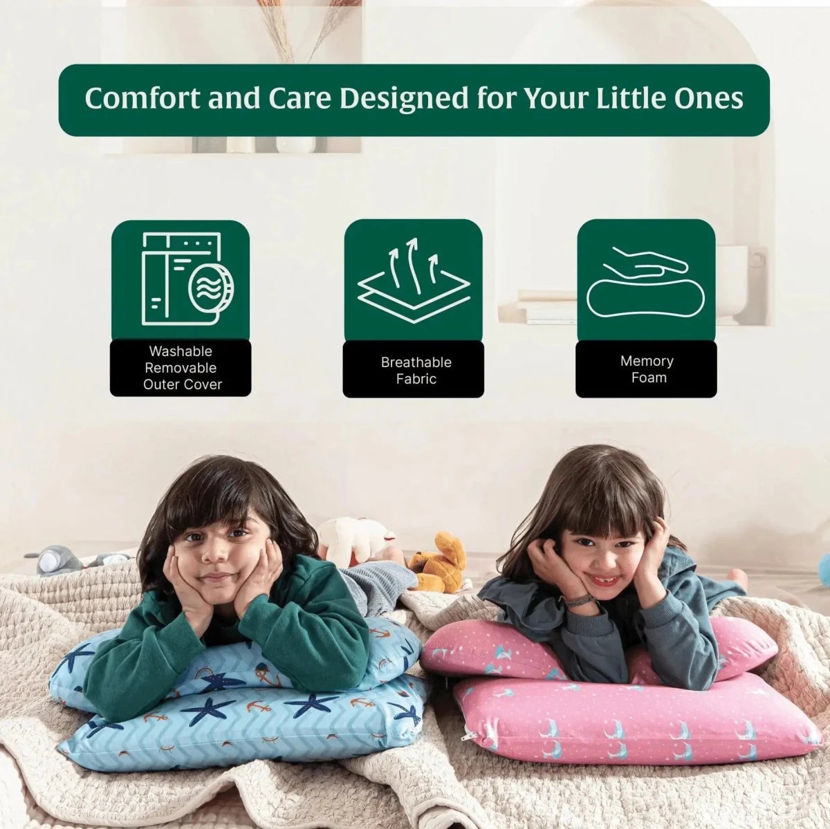 Little Dreamers - Magic Mellow Kids Memory Foam Pillow (3 - 8 Years) - Baby - 3 - 8 Years - Pillow - The White Willow