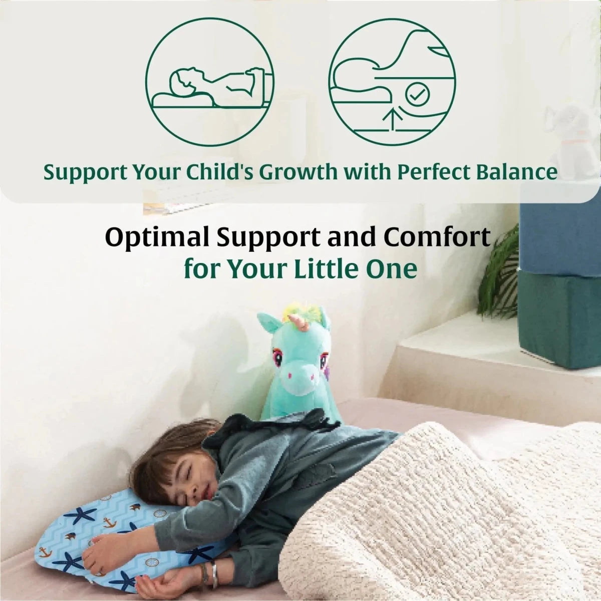 Little Dreamers - Magic Mellow Kids Memory Foam Pillow (3 - 8 Years) - Baby - 3 - 8 Years - Pillow - The White Willow