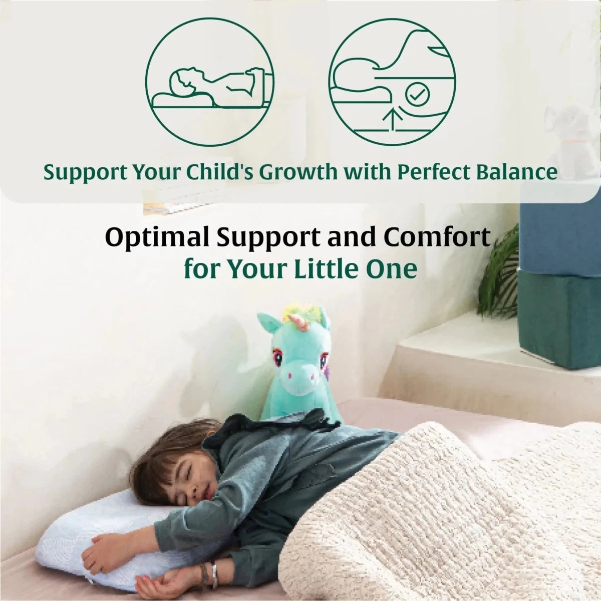 Little Dreamers - Magic Mellow Kids Memory Foam Pillow (3 - 8 Years) - Baby - 3 - 8 Years - Pillow - The White Willow