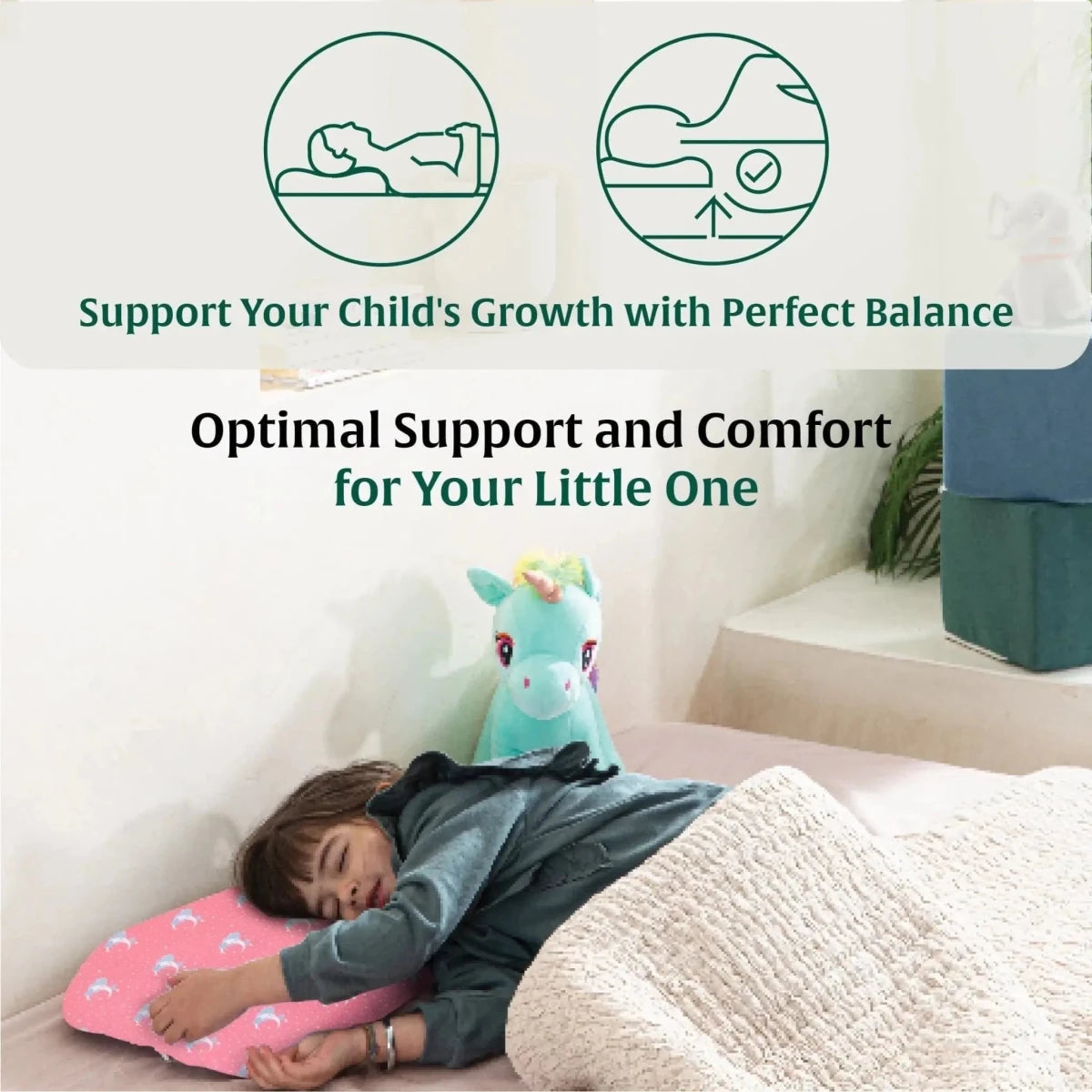 Little Dreamers - Magic Mellow Kids Memory Foam Pillow (3 - 8 Years) - Baby - 3 - 8 Years - Pillow - The White Willow