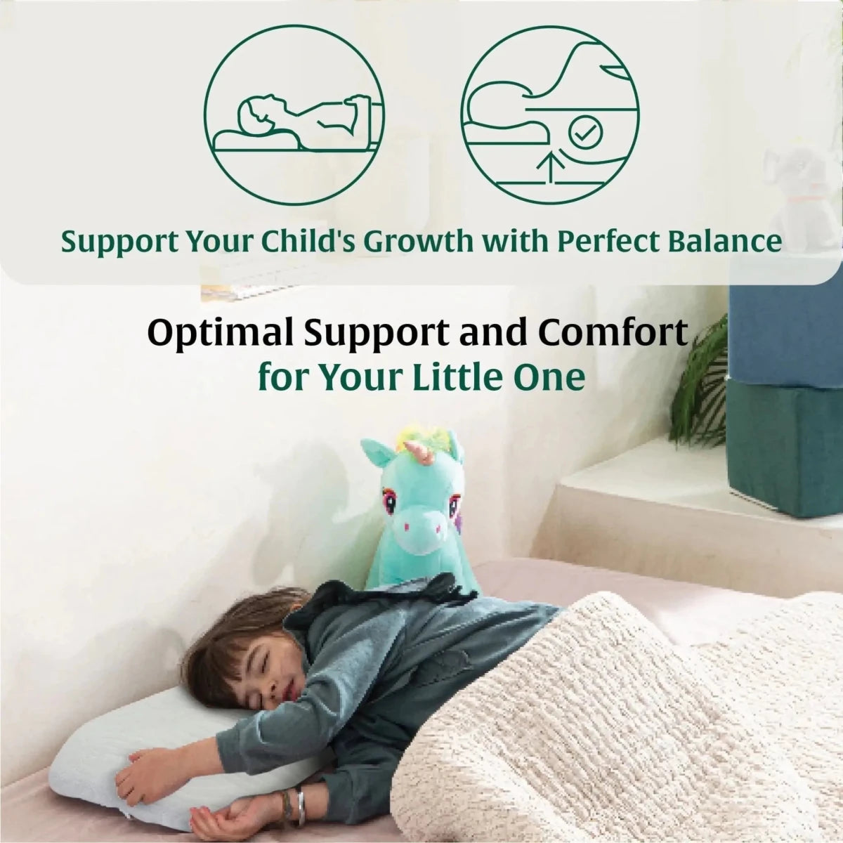 Little Dreamers - Magic Mellow Kids Memory Foam Pillow (3 - 8 Years) - Baby - 3 - 8 Years - Pillow - The White Willow
