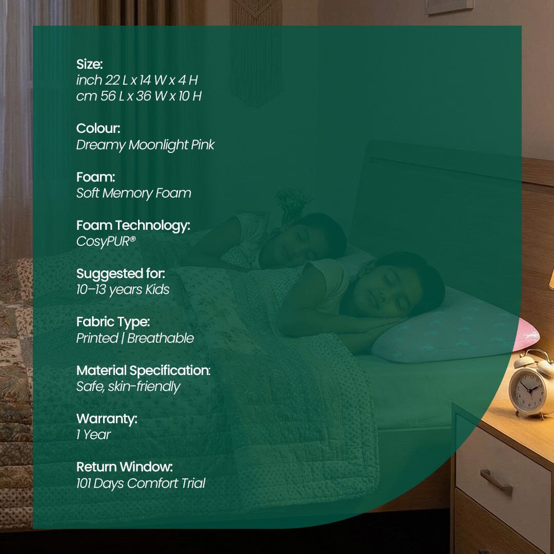 Little Dreamers - ThickSnooze Kids Memory Foam Pillow (10 - 13 Years) - Baby - 15 Years & Above - Pillow - The White Willow