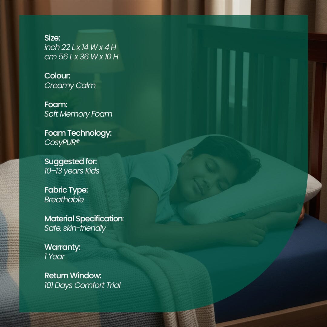 Little Dreamers - ThickSnooze Kids Memory Foam Pillow (10 - 13 Years) - Baby - 15 Years & Above - Pillow - The White Willow