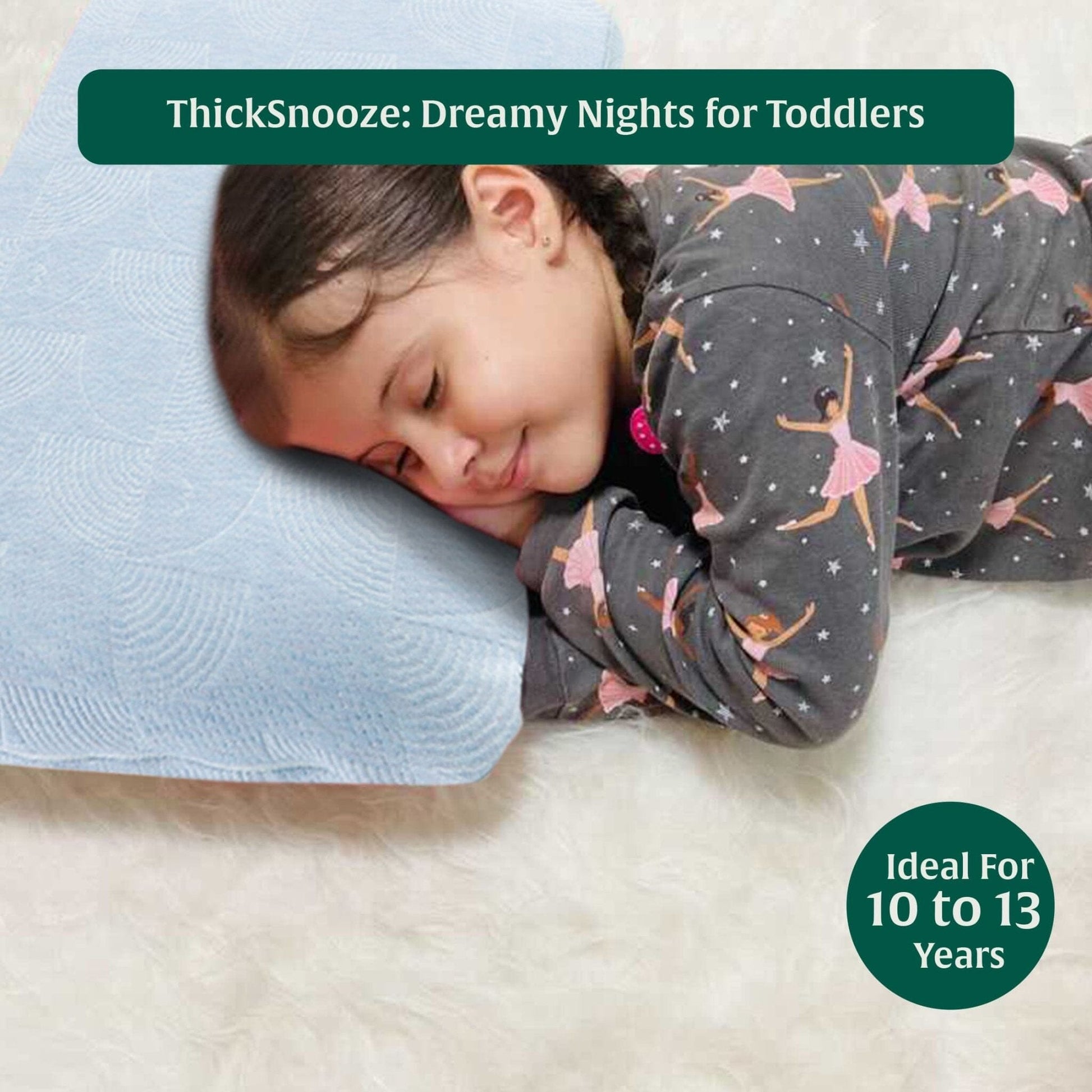 Little Dreamers-ThickSnooze Kids Memory Foam Pillow (10-13 Years) Baby-15 Years & Above-Pillow The White Willow 